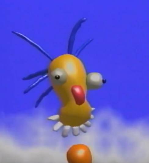 Creepy-looking balloon character.