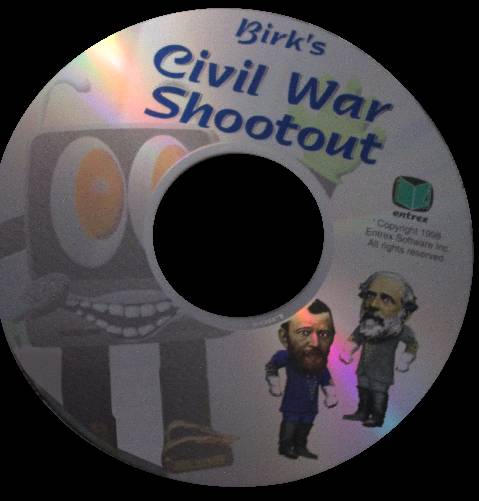 CD of Birk's Civil War Shootout game, by Entrex Software.