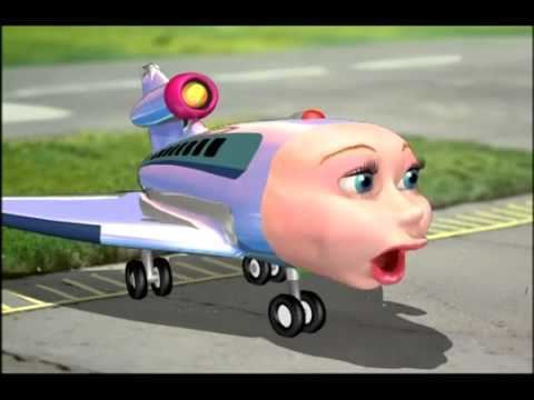 Jay Jay the Jet Plane character Savannah. CGI silver jet plane with a creepy woman's face.