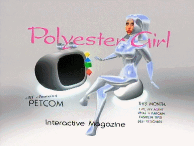 Regurgitator - Polyester Girl music video. Silver woman turning on a futuristic TV.