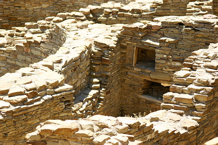 Stone ruins of an ancient pueblo.